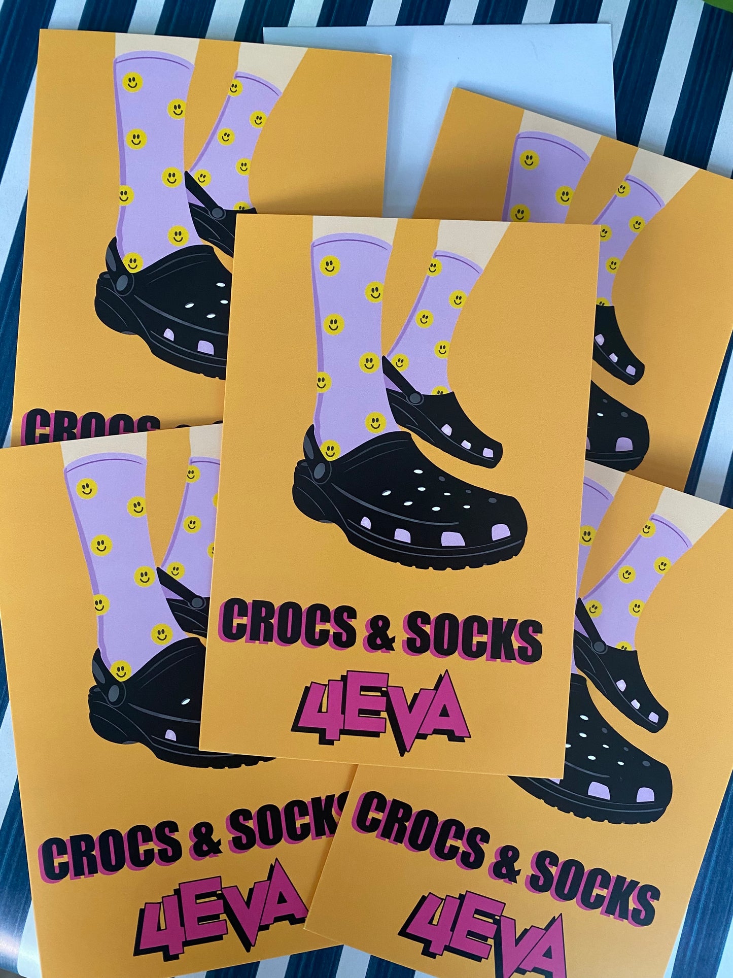 Crocs & Socks Greeting Card