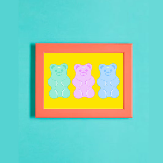 Gummy Bear Triplets Digital Art Print