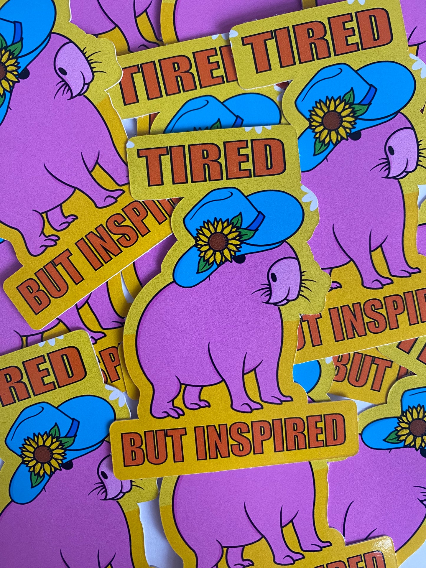 Tired But Inspired Sticker